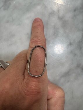Oval Open Silver Ring - Minimalist Statement